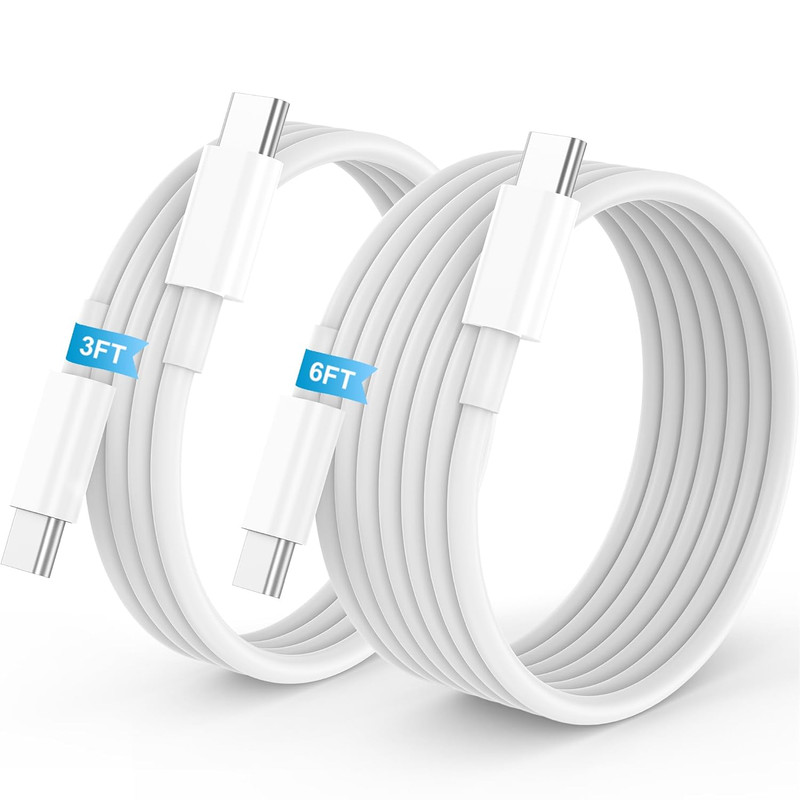 USB C to USB C Cable, 60W [3FT+6FT] for Iphone 17 16 15 Fast Charger Cord, 2Pack