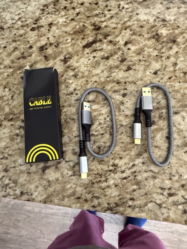 USB C to USB A 10Gbps High Speed Short Cable Braided Fast Data & Charging 20cm