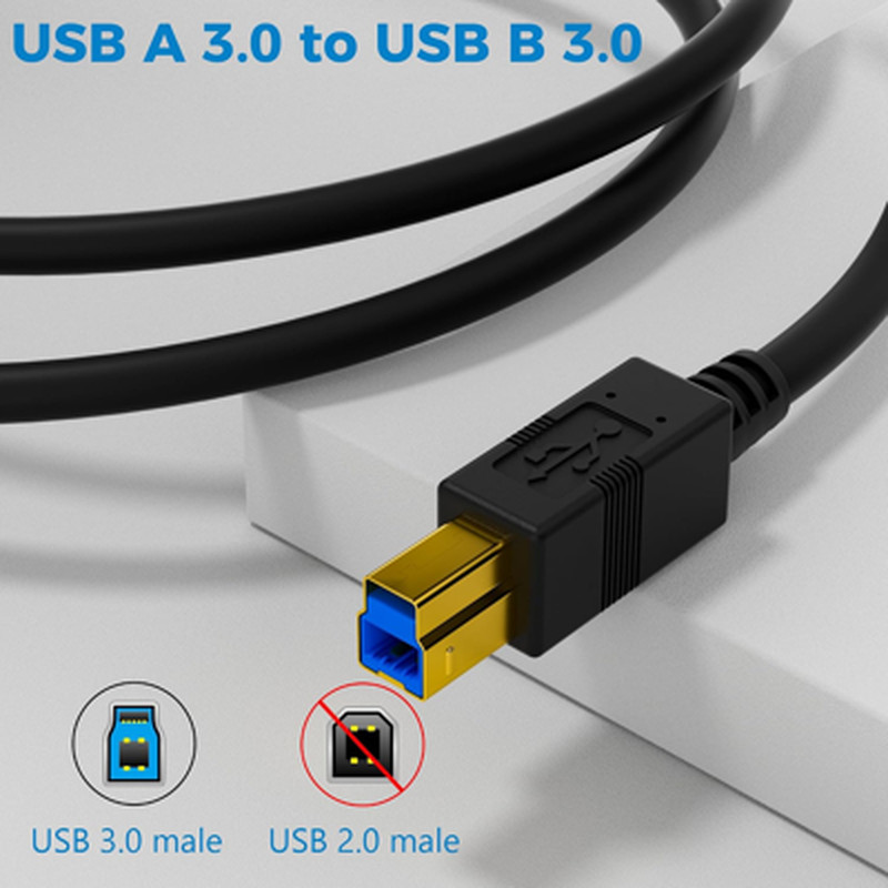 USB A to B 3.0 Cable 20 Feet Gold Connectors Compatible with Hard Drive Printer gallery