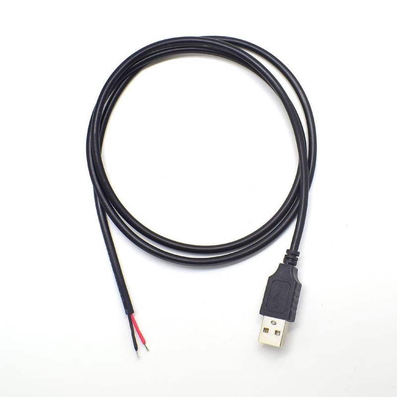 2Pack USB Pigtail Power Cable 1M 20AWG USB Male 2Pin 5V 5A DIY Power Cord gallery