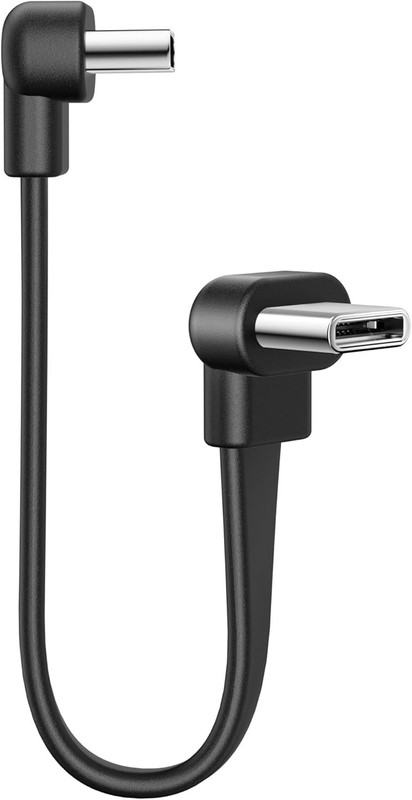 Short USB C Cable, 4 inch Flat Dual USB C Cable Right Angle, 60W PD Type C Fast