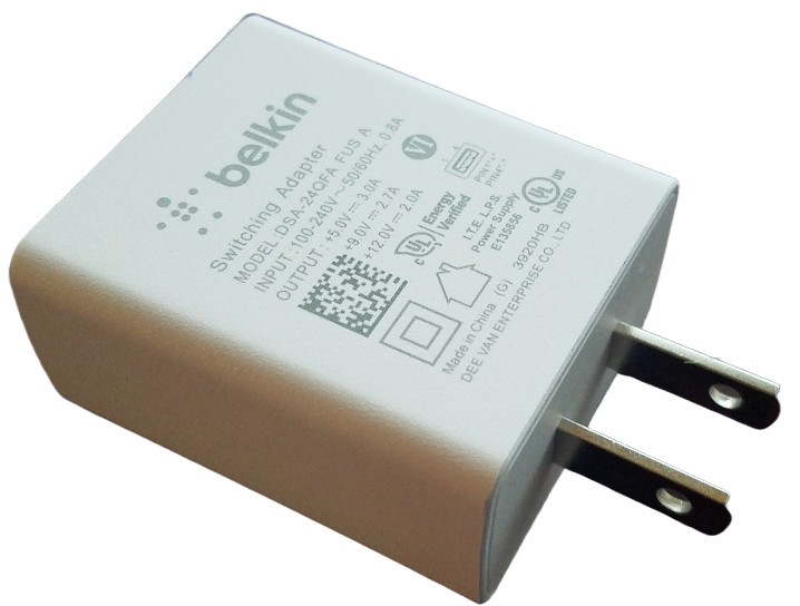 Belkin Wireless AC Adapter USB Charger DSA-24QFA FUS A 5V 3A 9V 2.7A 12V 2A New