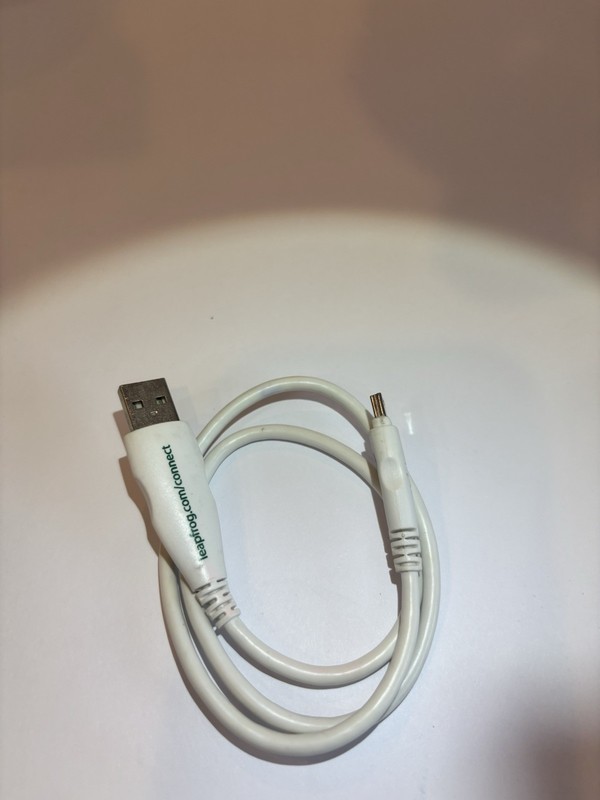 USB charging and data sync cable for LeapFrog devices.