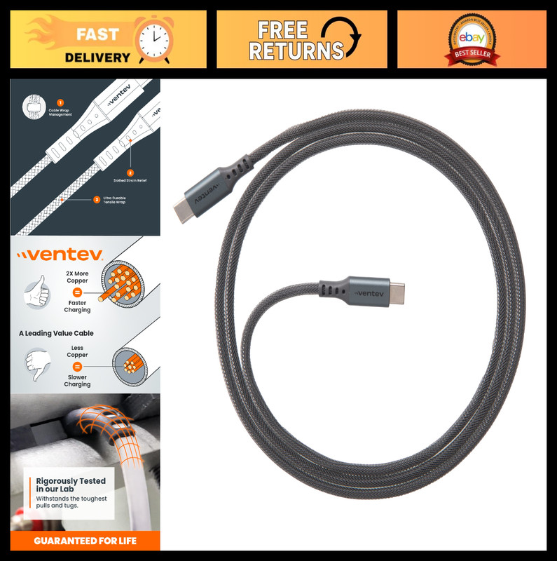 High-Speed USB C to USB C Cable, Ultra Durable 4ft Alloy for iPhone 15-17, Samsu