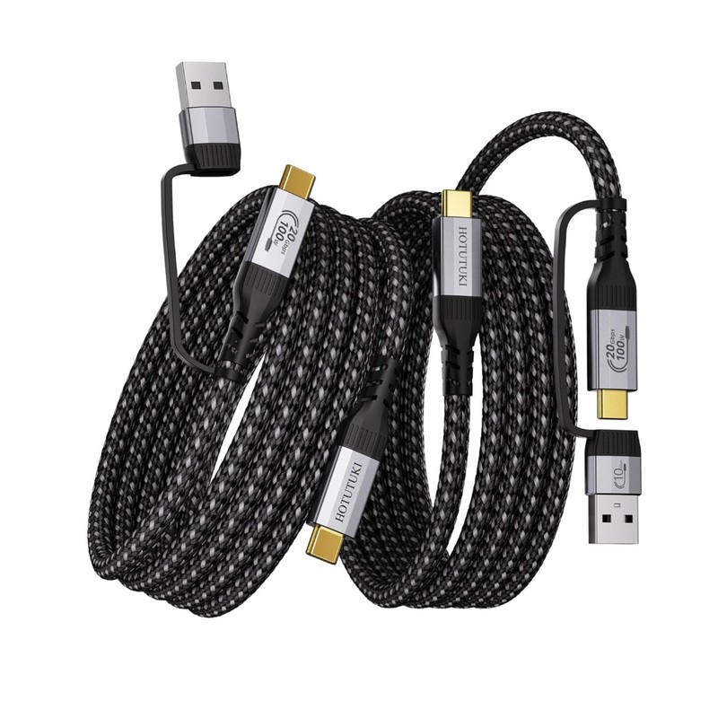 USB Cables 2-Pack 10ft 20Gbps Data Transfer 100W Fast Charge