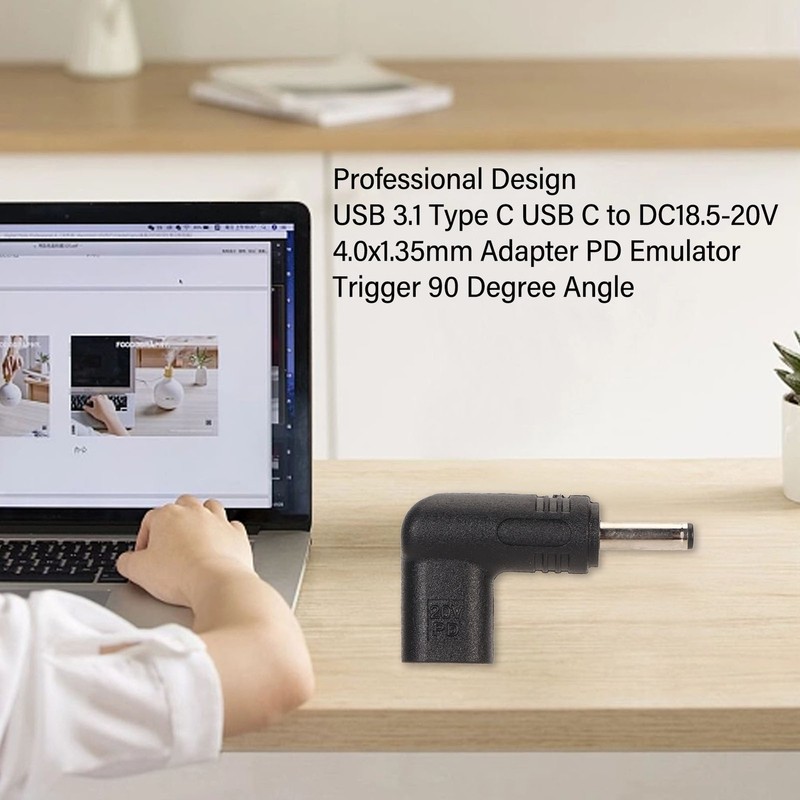 100W PD USB Type C Female Input To DC 4.0mm X 1.35mm Power Charging⭐ gallery