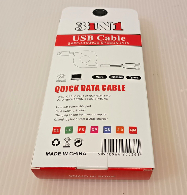 3 In 1 Multi Use Phone Cable Charger Retractable Cable Micro Light Type C New gallery
