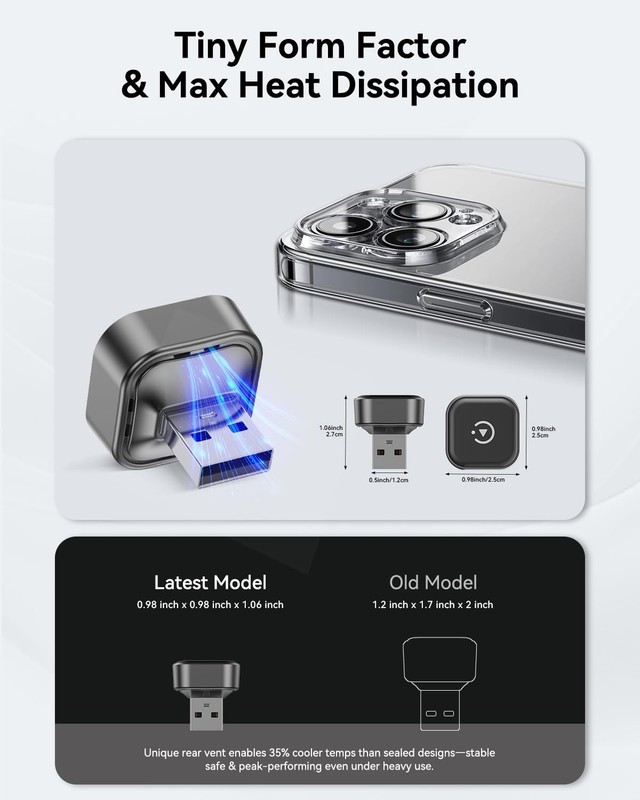 2026 2-in-1 Wireless CarPlay & Android Auto Adapter, Ultra Mini Dongle Conver... gallery
