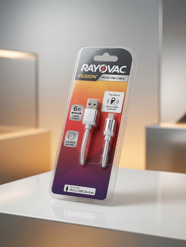 Rayovac Fusion 6ft Braided Micro-USB Charge & Sync Cable White