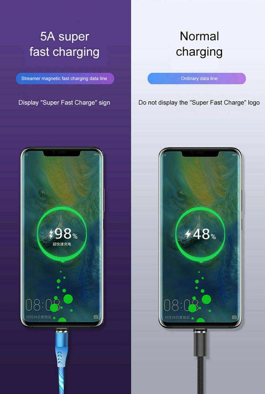 SALE! 5 PIECES of 3in1 LED Magnetic Phone Charger Type C IOS Micro USB - BLUE gallery