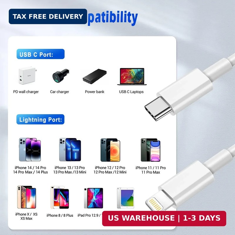USB C to Lightning Cable [Apple MFi Certified] 2Pack 6FT iPhone Fast Charger Cab gallery