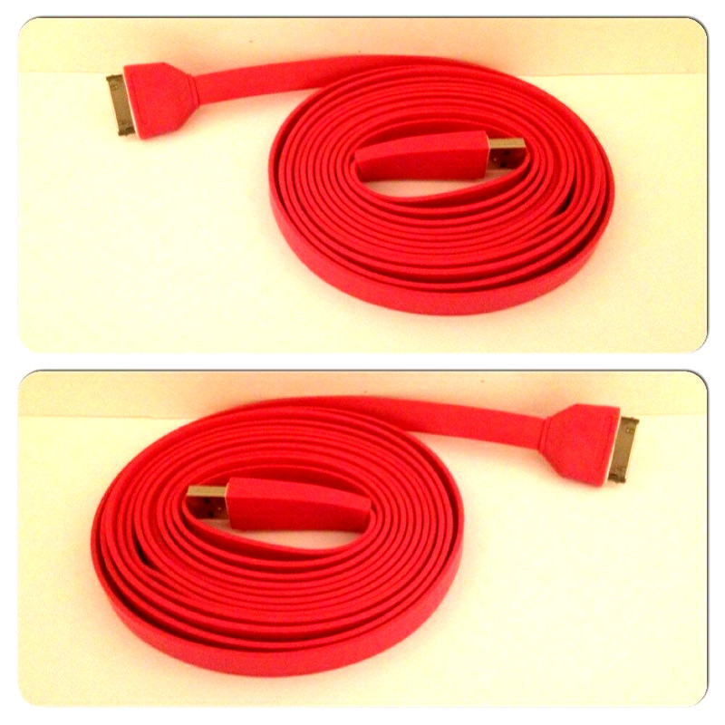 ADURO 10-Foot Flat Line Charge & Sync USB Cable for IPAD- IPOD- IPHONE Pink gallery