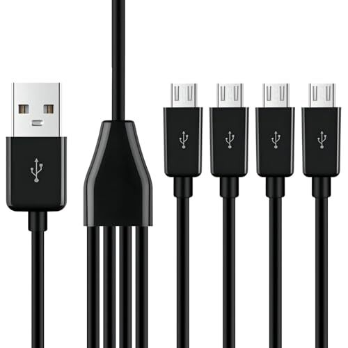 4-In-1 USB to Micro USB Splitter Cable Sync Charging Cable Adapter Cord