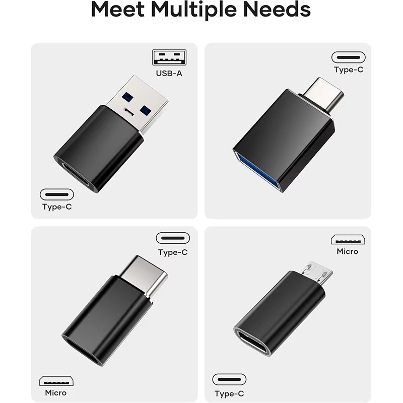 4-Pack USB3.0 Type C Female to USB Male Adapter OTG Micro USB to C Converter LOT gallery