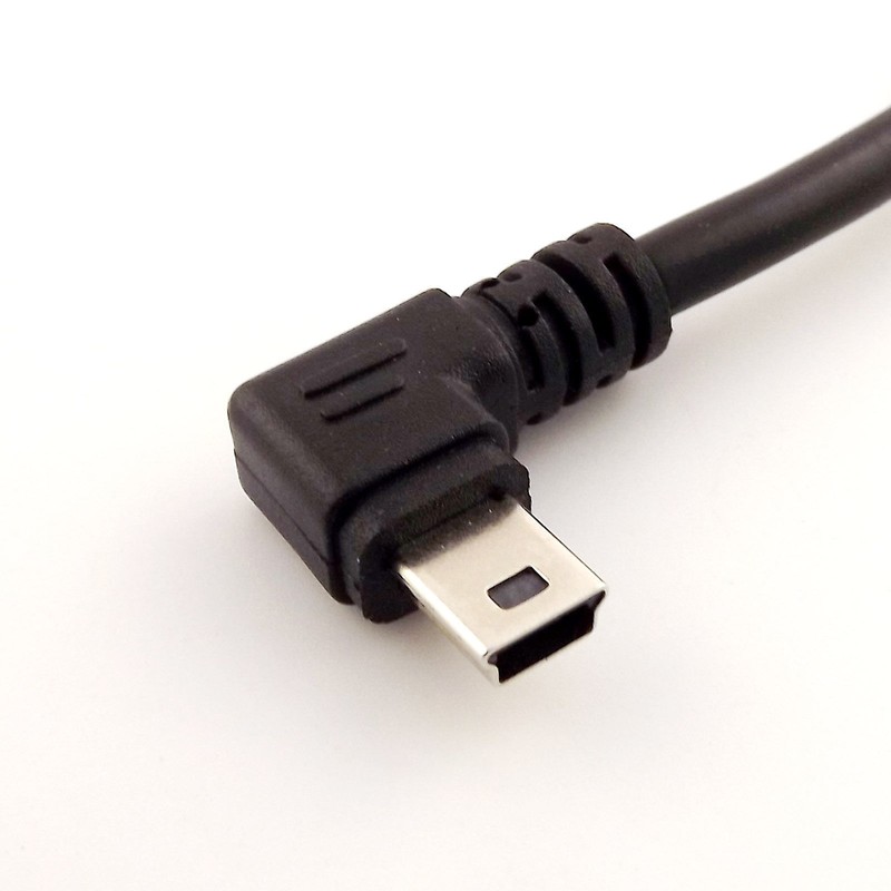 1x 1FT Mini USB Male 90 Degree Left Angled to USB 2.0 A Male for Camera Mp4 GPS gallery