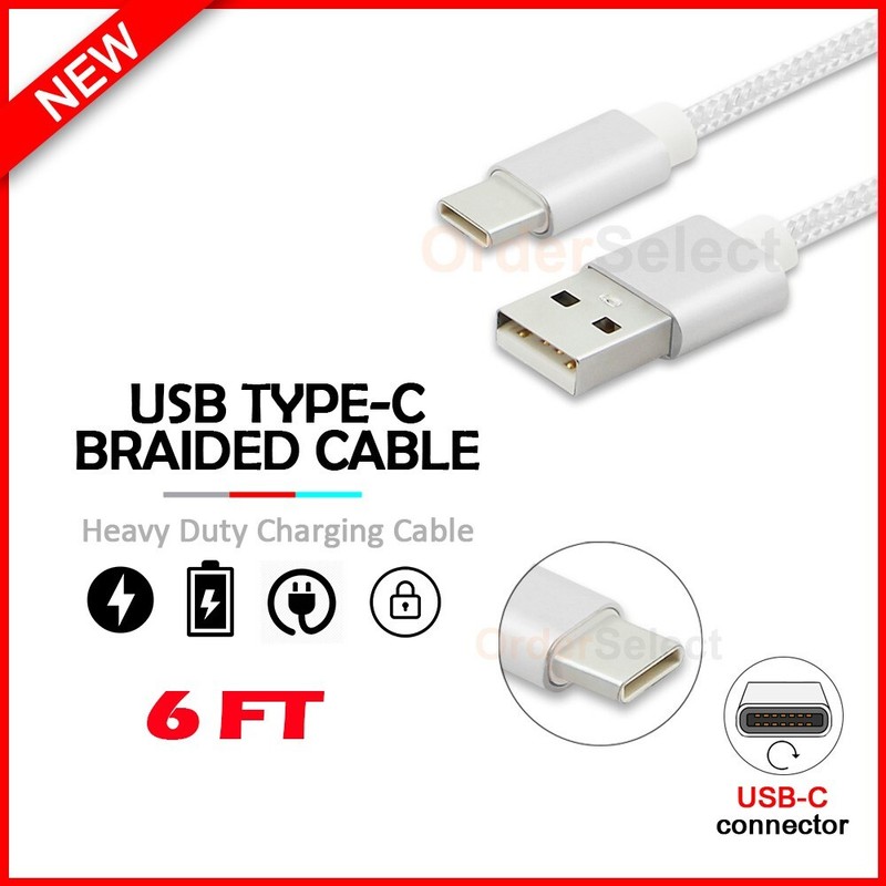 6FT USB Type-C Thick FAST Charger Cable Cord for Phone Blackview A95/ Oscal C80