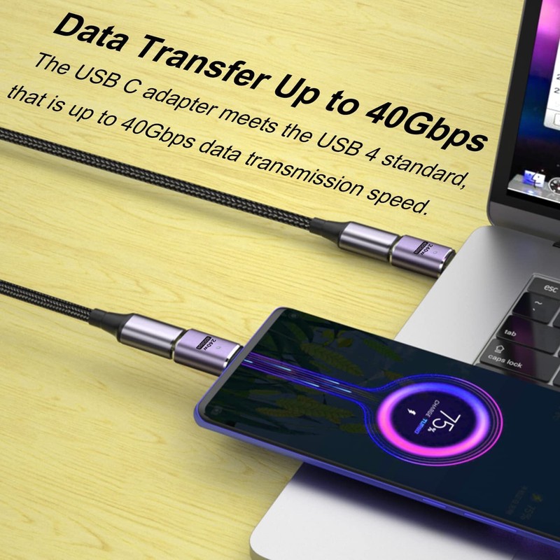 2pcs USB 4 Type C Male to Female 240W Extension Adapter 40Gbps 8K Video MacBook gallery