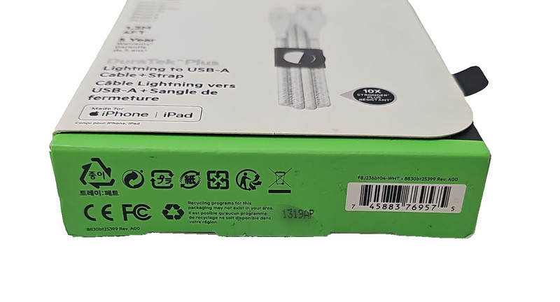 Belkin USB-A to MFI Cable 6ft Aramid Fiber For iPhone iPad White Box Wear New gallery