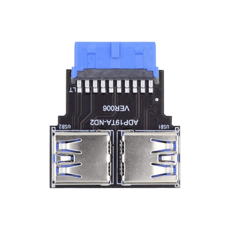 USB 3.0 20/19 Pin Female to Motherboard Box Header Slot Adapter Horizontal
