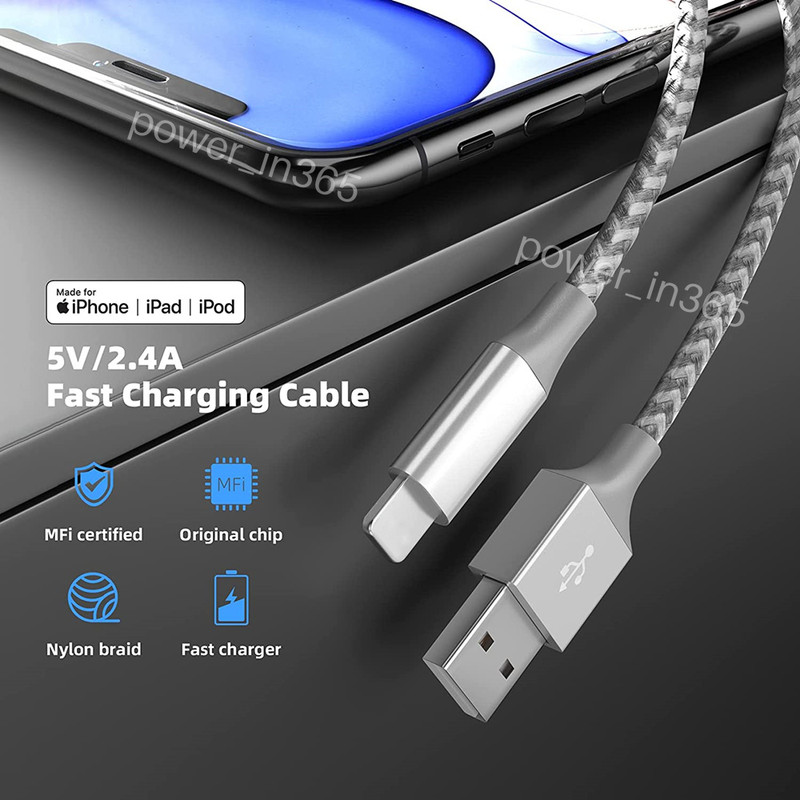 3Pack 10FT Fast USB Cable Charger Cord Charging For iPhone 7 8 11 12 13 14 ipad gallery