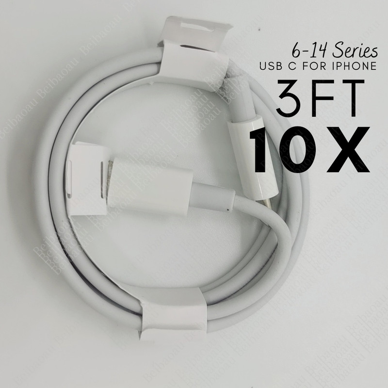 10X 3FT 20W PD USB C Fast Charger Data Cable Type C for i-Phone 14 13 12 Pro Lot