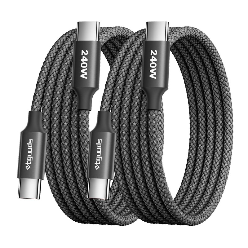 240W USB C to USB C Cable 6ft, 2-Pack, Super Fast Charging Type C Charger Cord f