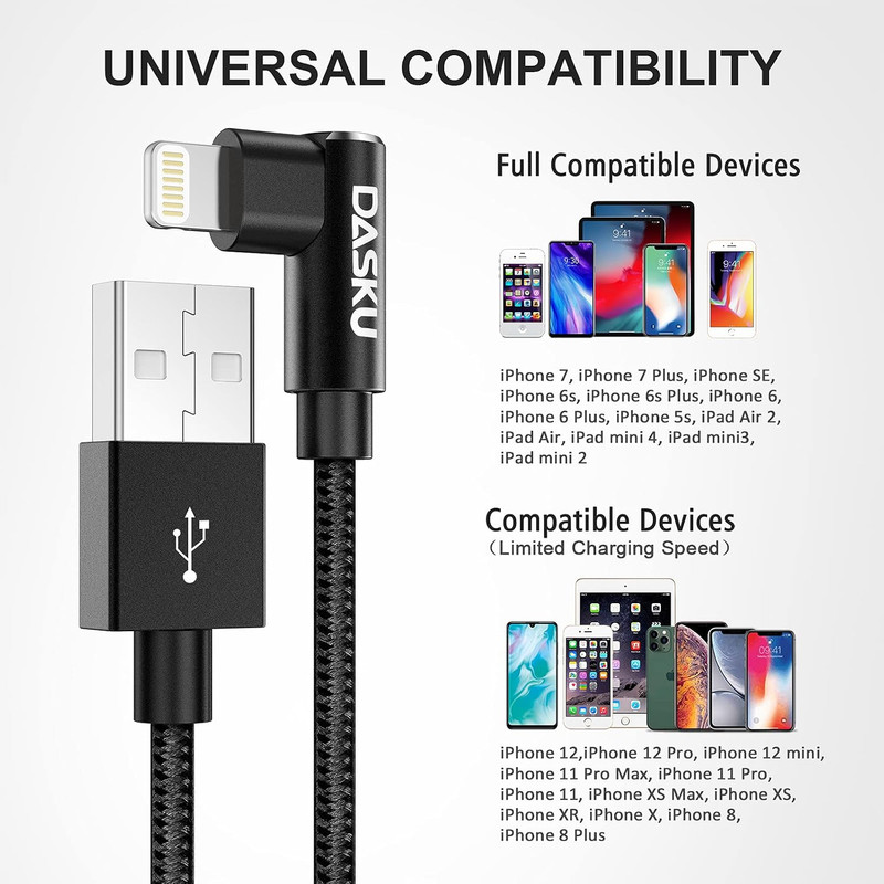 Short Iphone Charger 1FT 2Pack [Mfi Certified] 12 Inch 90 Degree Lightning gallery