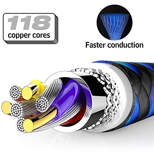 USB Type C Cable 5Pack (3/3/6/6/10FT) Nylon Braided USB C Cable Fast Charger gallery