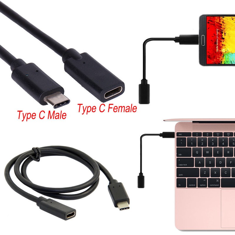 USB Type C Male to Female Extension Extend Data Cable for Laptop Android Phone gallery