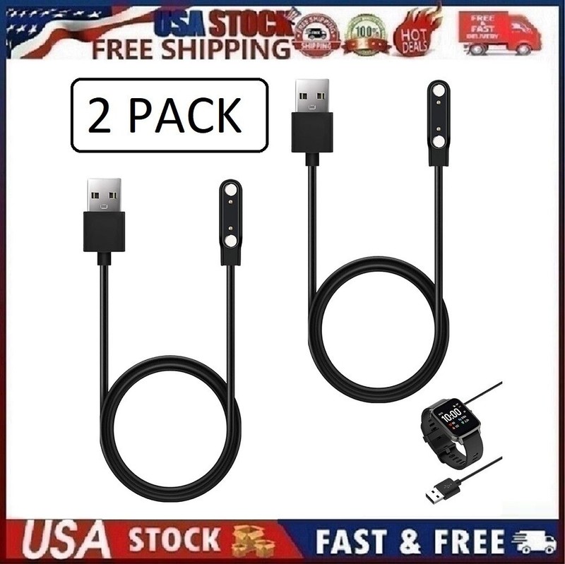 2 Pack USB Magnetic Charger Cable Compatible with da fit Smartwatch, 3.3ft Re…