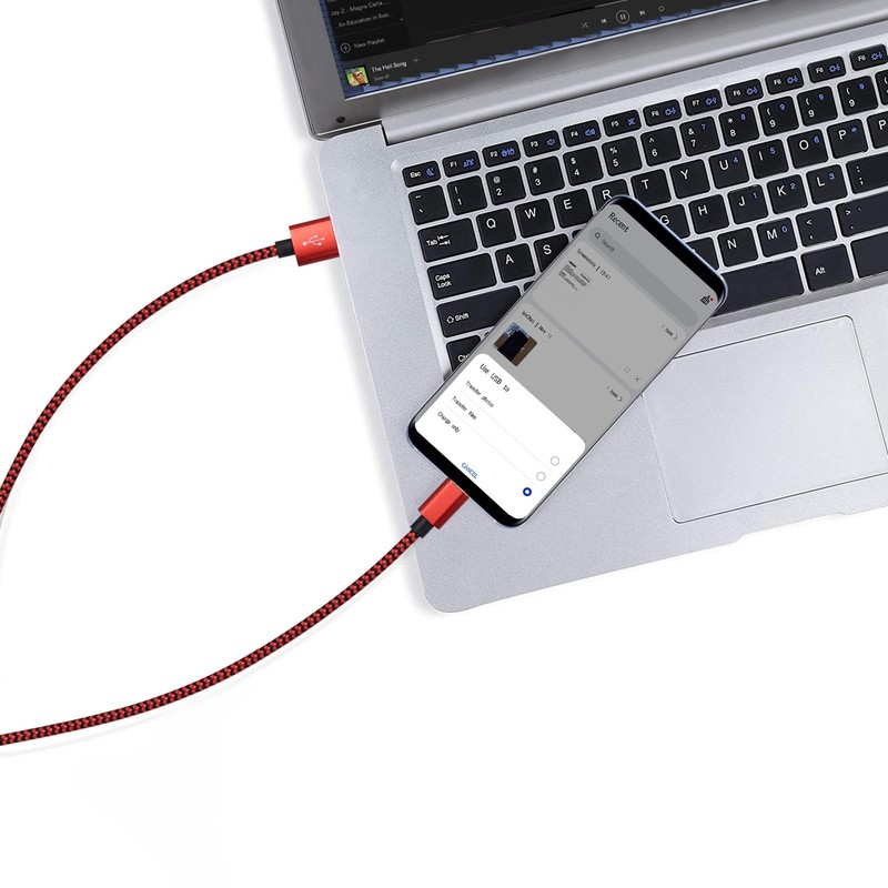 5 PCS USB To USB C Cable 3ft Nylon Braided Type C Fast Charging Cord Android gallery