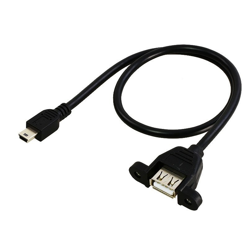 USB Female To Mini 5 Pin Male / Micro USB Adapter Cable Right Angle 0.3m 0.5m 1m gallery