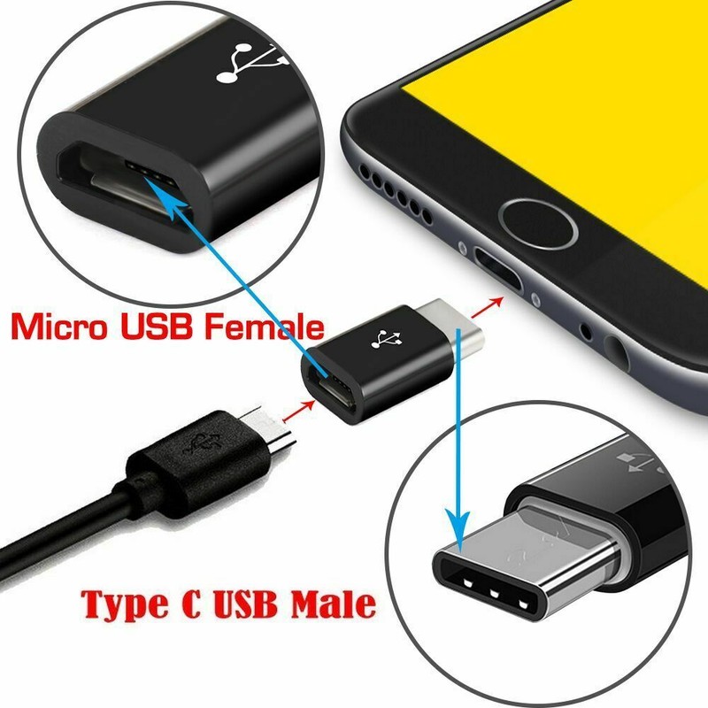 5 Pcs Micro USB to Type-C Data Adapter Converter For Samsung LG Google USB 3.1 gallery