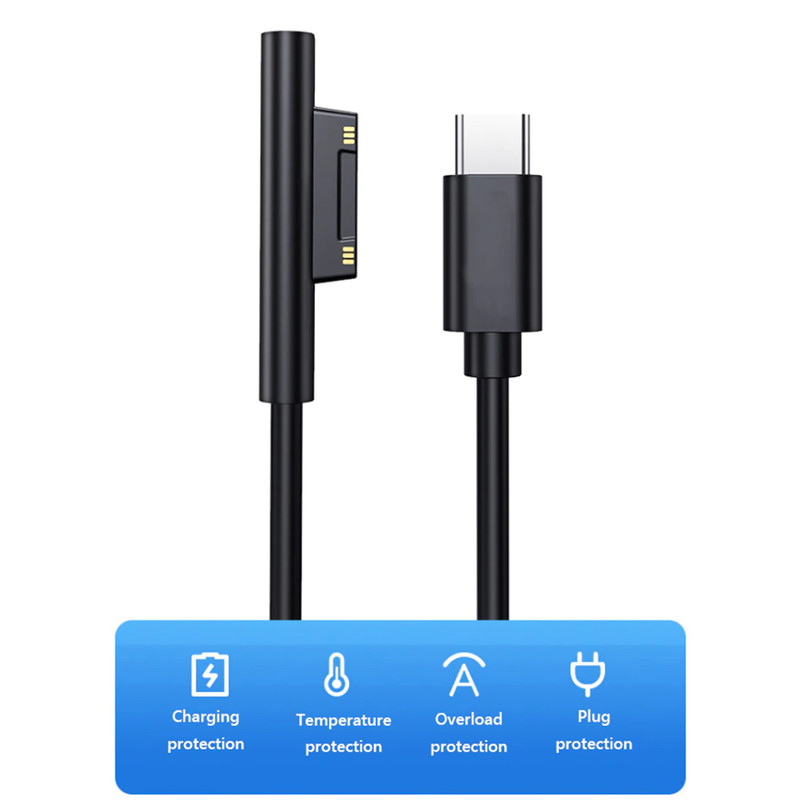 2 PACK Surface Pro 4 5 6 Book Laptop 5' Charging Cable USB-C PD 45W 15V 3A USB C gallery