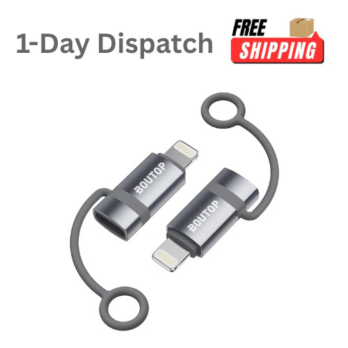 MFi Certified USB-C to Lightning Adapter – 2 Pack Gray
