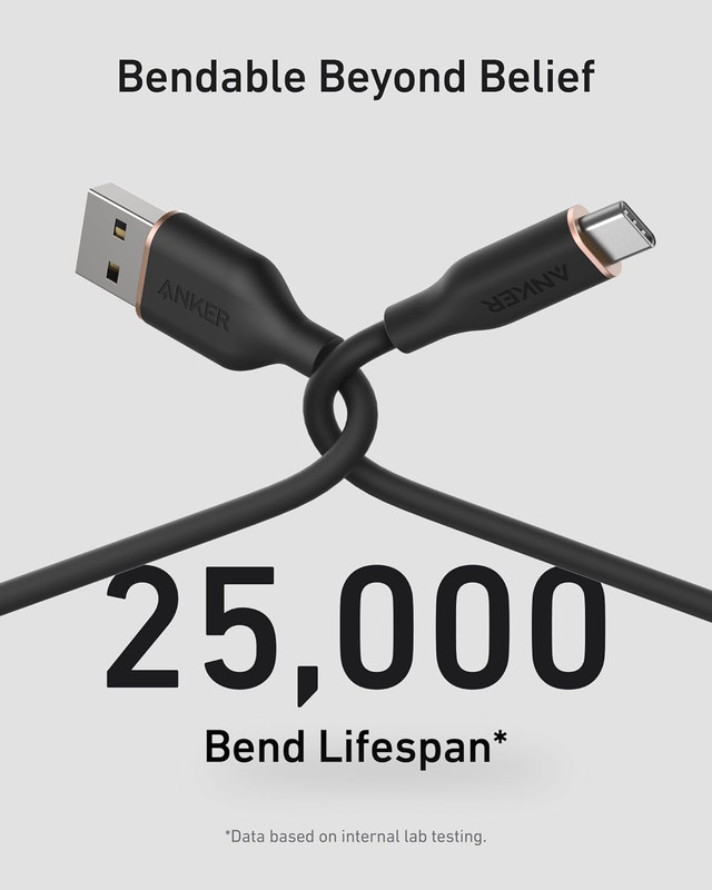 Type C Cable，2 Pack USB a to USB C Flow Cord, Fast Charging for Iphone 17 16 or gallery