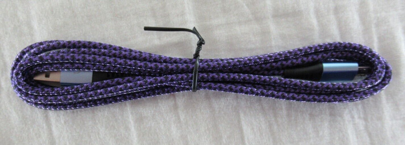 AILKIN Micro USB 6 Foot Charging Cables Lot of 3 Pink Purple Green Nylon NEW gallery