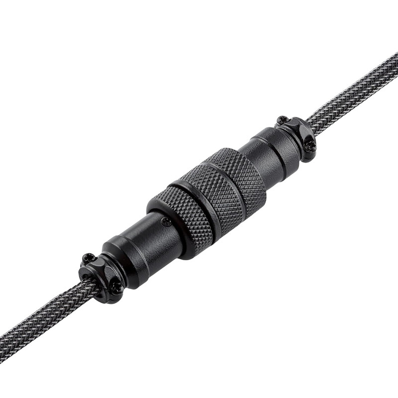 USB C Coiled Cable for Gaming Keyboard, Aluminum Aviator Connector, 1.5M USB A gallery