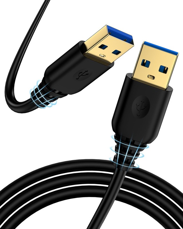 USB Cable to USB 10FT, USB3.0 Type a to a Male Cable Double Sided USB Cord for D