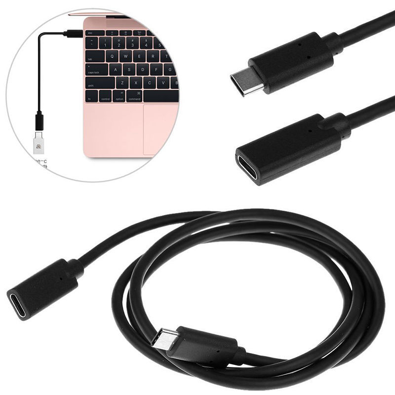 USB Type C Male to Female Extension Extend Data Cable for Laptop Android Phone