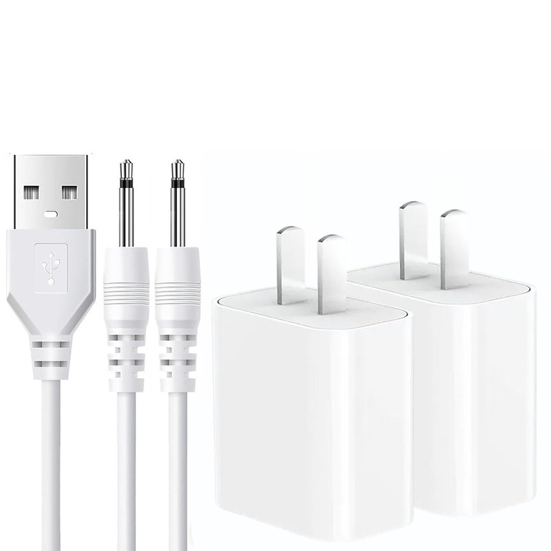 5V 2A USB A to DC 2.5mm Fast Charging Cable – 2 Pack for Massagers, Toys, Beauty