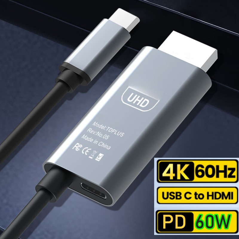 4K 60Hz USB 3.1 Type C to HDMI 2.0 Adapter Cable with PD 60W Charing Macbook Pro gallery