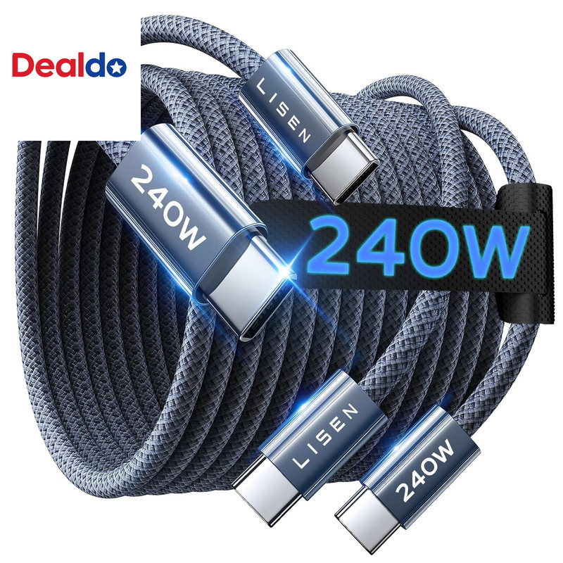 USB C to USB C Cable, 240W C to C Cable Fast Charging [6.6Ft, 2-Pack] Type C Cha