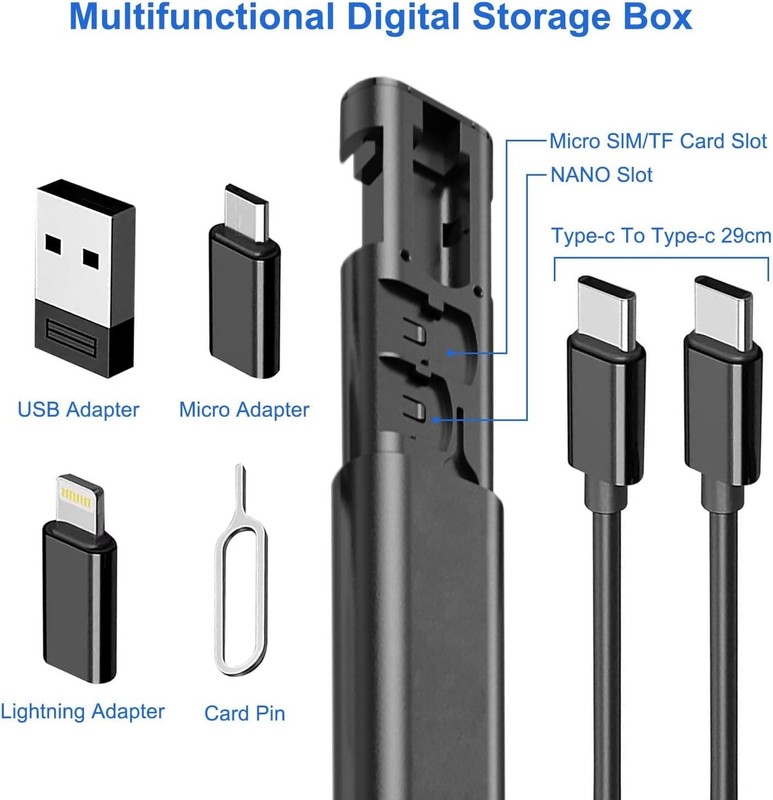Portable 5-in-1 Charging Case Set PD 60W USB C to Type C Fast Charging Cable USA gallery