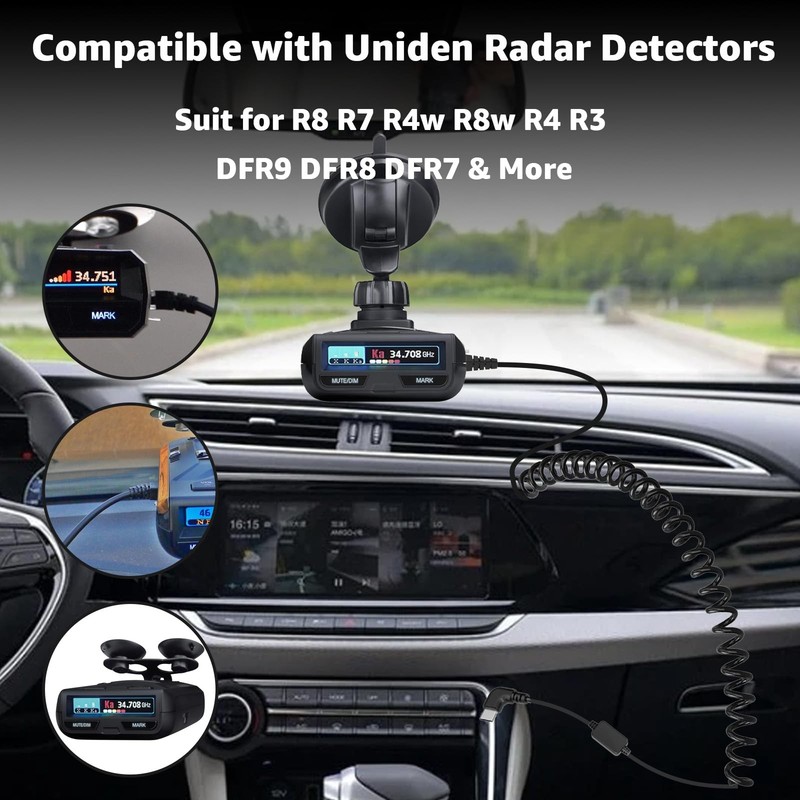 Coiled USB C to RJ11 Power Cord for Uniden Radar Detectors – Compatible with ... gallery