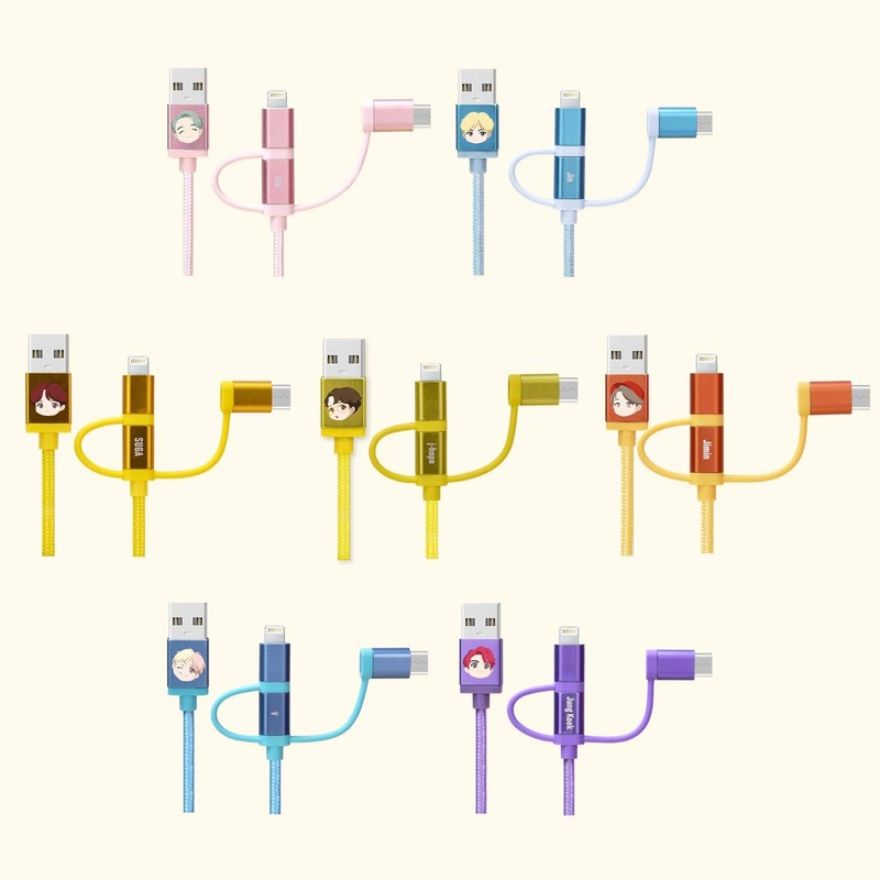 Character Cables TinyTAN 3in1 Cable V (USB-A to USB-C, Micro USB, MFI Certifi... gallery