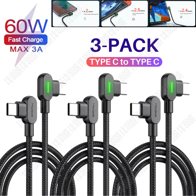 3X Mcdodo USB Type C Cable Fast Charging USB-C to USB-C Phone Charger Data Cord