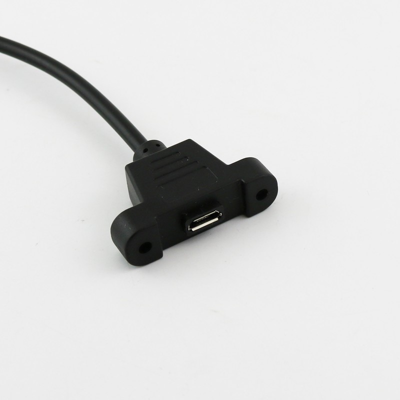 1x USB Micro Female to USB 3.1 Type C Male Panel Mount Data Charging Cable 1.5ft gallery