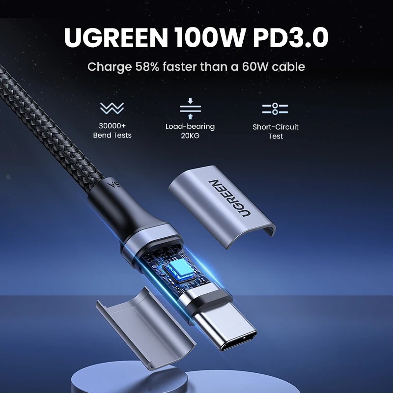 UGREEN 2 Pack USB-C to USB-C Cable PD100W Fast Charge for iPhone Mac Samsung gallery