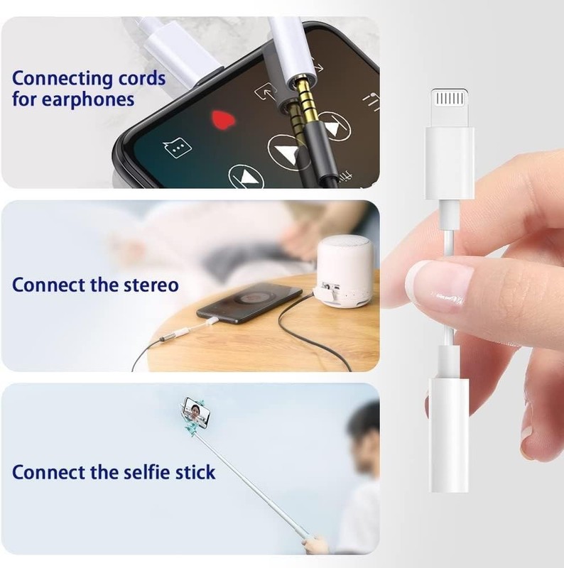 For iPhone Headphone Adapter Jack 8Pinto3.5mmAux Cord Dongle Converter wholesale gallery